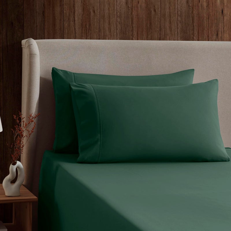 Nestl King Sheet Set - Luxury 1800 Ultra-Soft Microfiber King Bed Sheets - Double Brushed - Deep Pockets - Easy Fit - 4 Piece Set - Bedding Sheets & Pillowcases (King, Dark Green) - Image 3